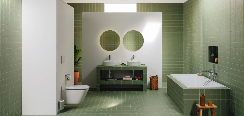 Going green bathroom design by Roca